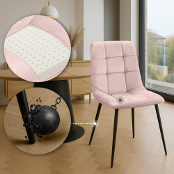 Lot de 2 chaises de salle à manger Tilde en velours rose
