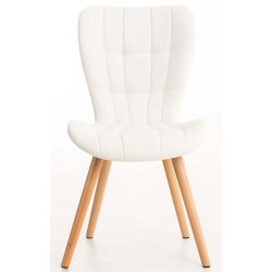 Lot de 4 chaises de salle à manger Elda similicuir blanc