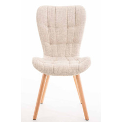 Lot de 4 chaises Elda en tissu natura crème