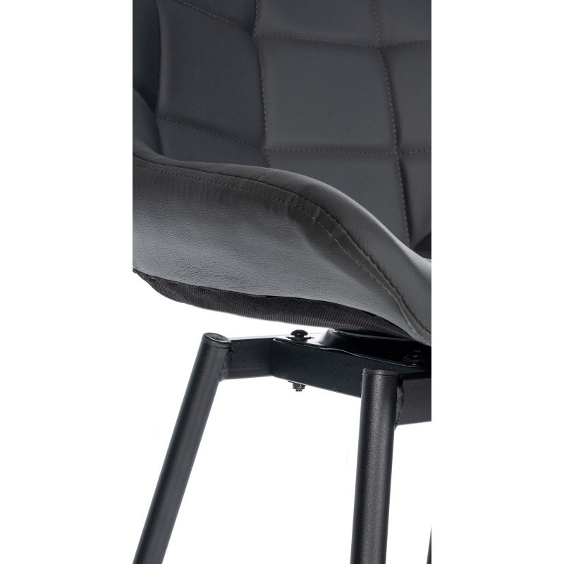 Tabouret de bar pivotant Weston en similicuir gris