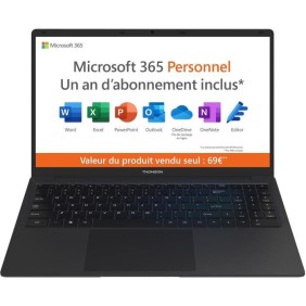 PC Portable Ultrabook - THOMSON NEO15 - 15,6 FHD - Celeron N4020 - RAM 4Go - 128Go SSD - Windows 11S - Noir - AZERTY + Office 1 