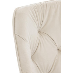 Lot de 4 chaises Tanna en velours crème