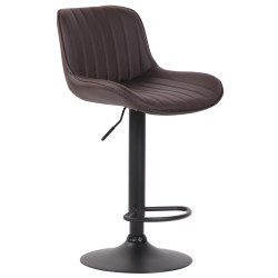 Lot de 2 tabourets de bar Lentini, simili cuir brun