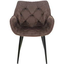 Ensemble de 4 chaises Tanna en velours marron