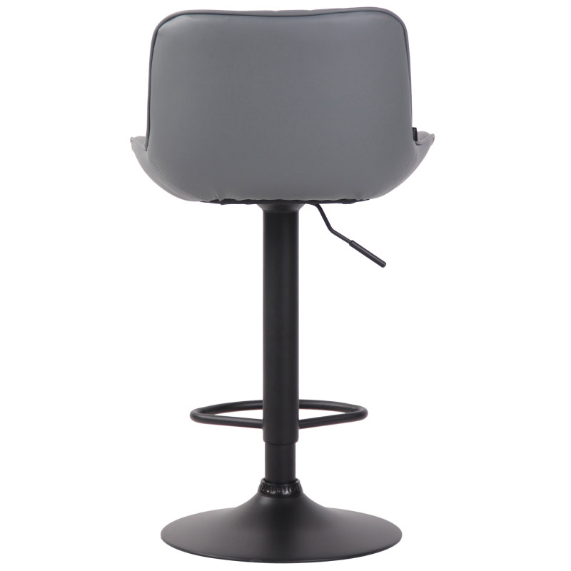 Lot de 2 tabourets de bar Lentini, simili cuir gris