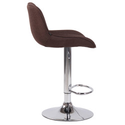 Lot de 2 tabourets de bar Lentini en tissu chromé brun