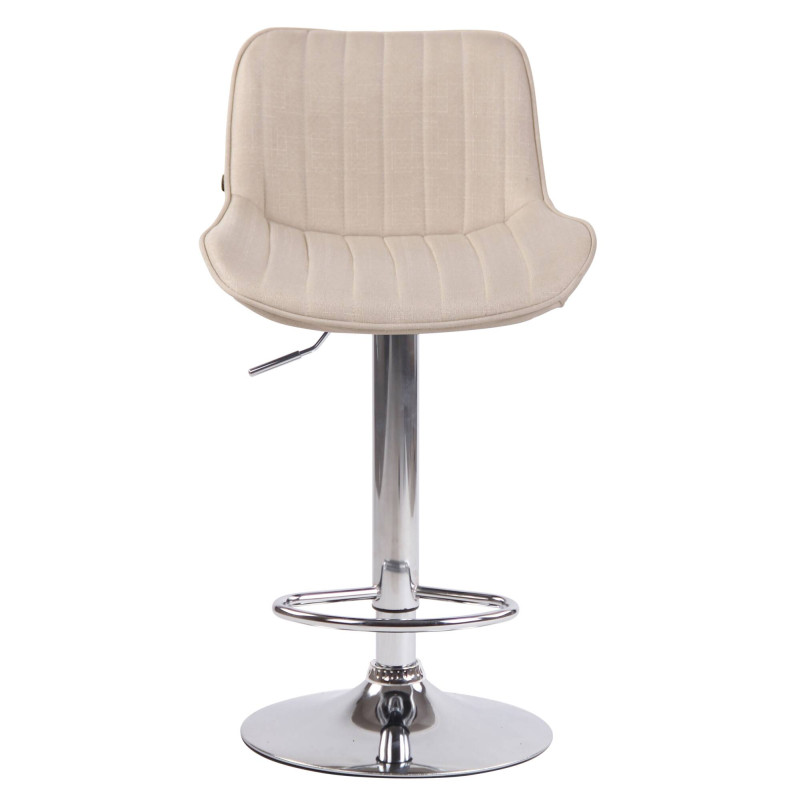 Lot de 2 tabourets de bar Lentini en tissu chromé crème