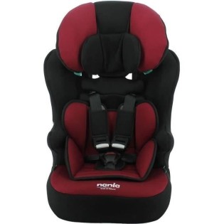 Siege auto ceinturé NANIA RACE I 76-140 cm R129 – de 3 a 10 ans – Tetiere réglable - Base inclinable - Rouge - Fabrication Franç