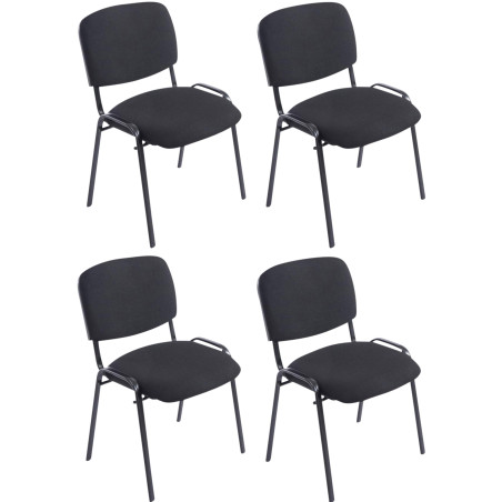 Ensemble de 4 chaises Ken XL, tissu noir