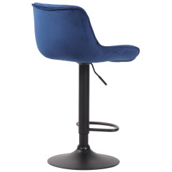 Lot de 2 tabourets de bar Lentini en velours bleu