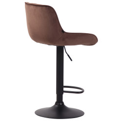 Lot de 2 tabourets de bar Lentini en velours brun