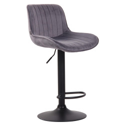 Lot de 2 tabourets de bar Lentini en velours gris foncé