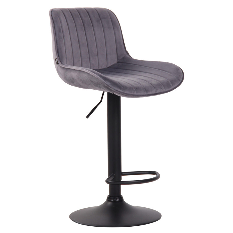 Lot de 2 tabourets de bar Lentini en velours gris foncé