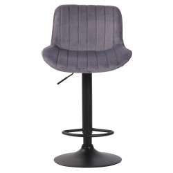 Lot de 2 tabourets de bar Lentini en velours gris foncé