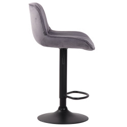 Lot de 2 tabourets de bar Lentini en velours gris foncé