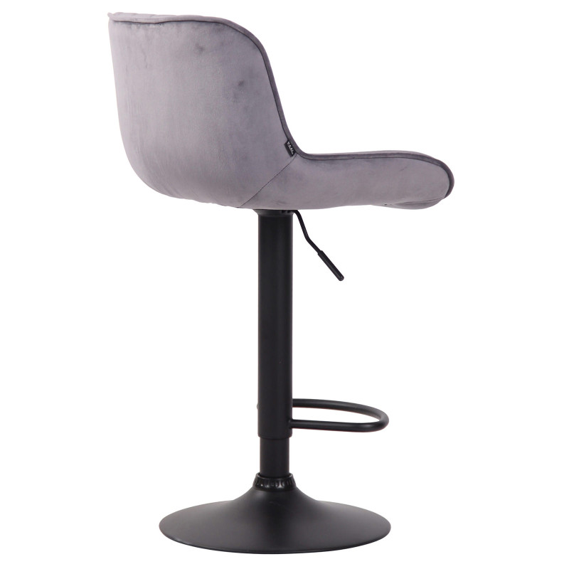 Lot de 2 tabourets de bar Lentini en velours gris foncé