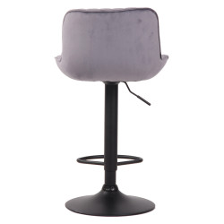 Lot de 2 tabourets de bar Lentini en velours gris foncé
