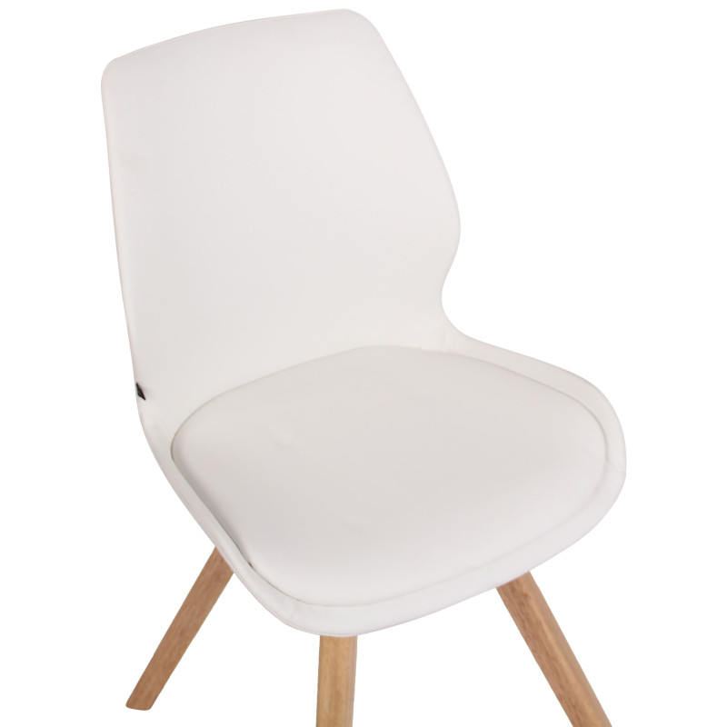 Fauteuil Luna, similicuir, blanc