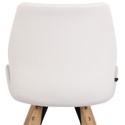Chaise Luna, simili cuir blanc