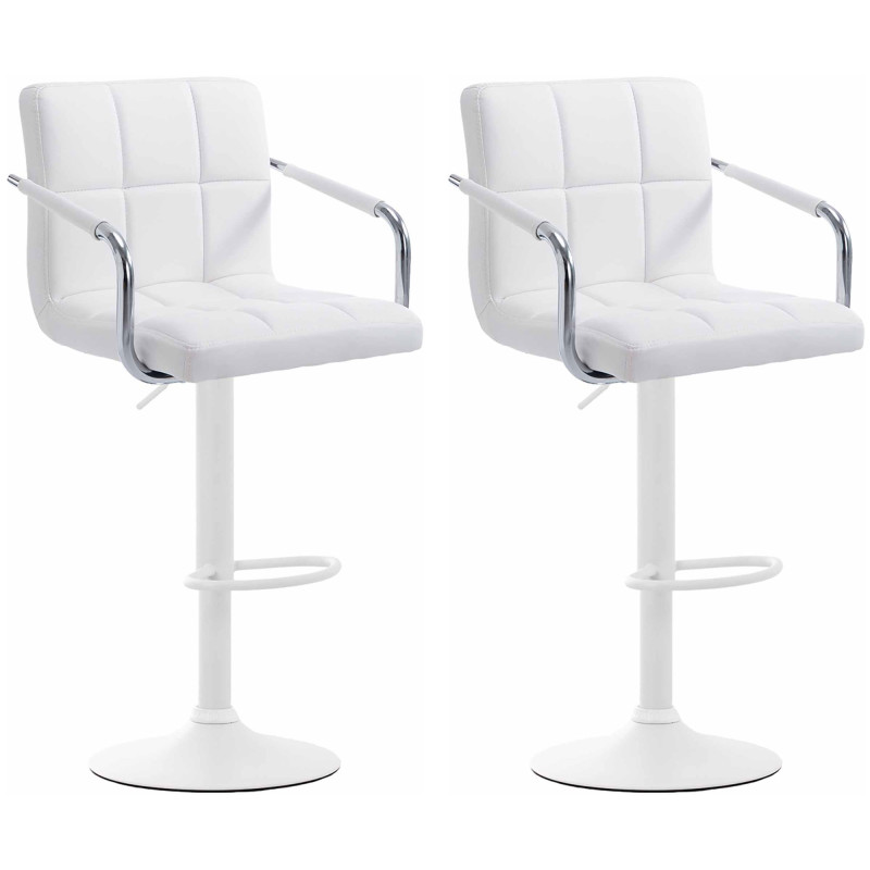 Lot de 2 tabourets de bar Lucy V2 blanc