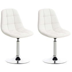 Lot de 2 chaises Emil, simili cuir blanc