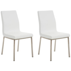 Ensemble de 2 chaises de salle à manger Colmar blanches