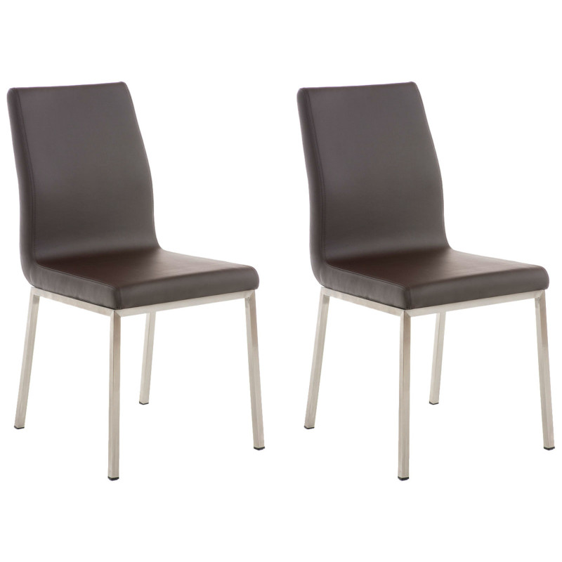 Lot de 2 chaises de salle à manger Colmar marron