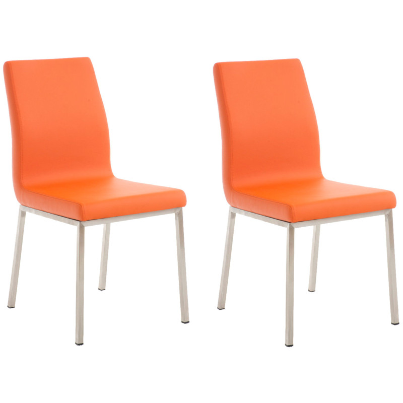 Ensemble de 2 chaises de salle à manger Colmar, orange