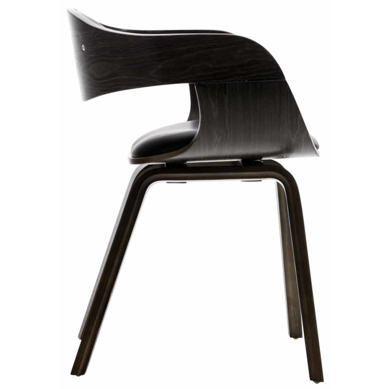 Lot de 2 chaises Kingston, simili cuir noir/gris