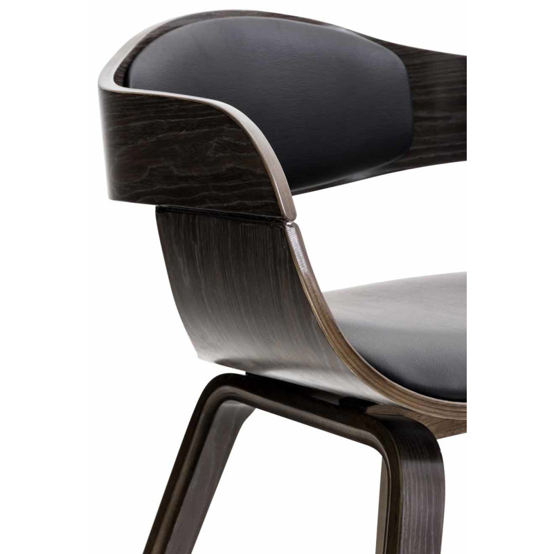 Lot de 2 chaises Kingston, simili cuir noir/gris