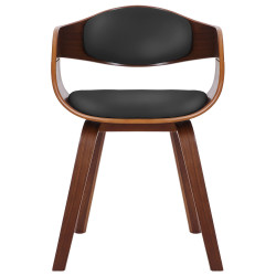 Lot de 2 chaises Kingston, simili cuir, noyer/noir