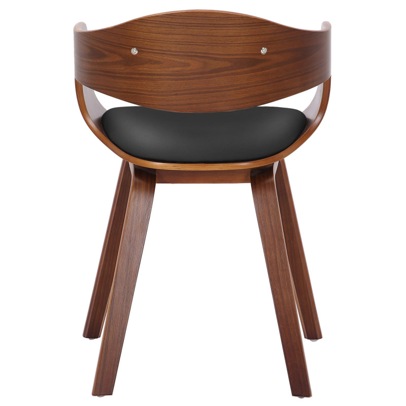 Lot de 2 chaises Kingston, simili cuir, noyer/noir