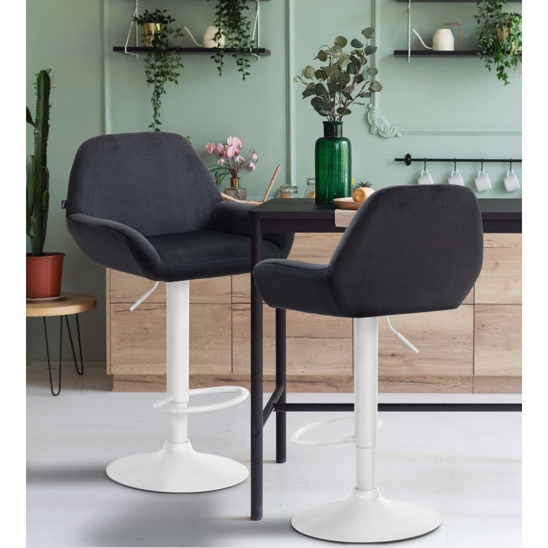 Tabouret de bar Braga velours noir
