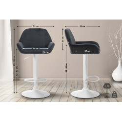 Tabouret de bar Braga velours noir