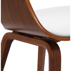 Lot de 2 chaises Kingston, simili cuir, noyer/blanc