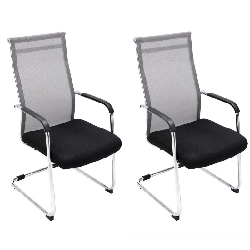 Lot de 2 chaises visiteurs Brenda gris