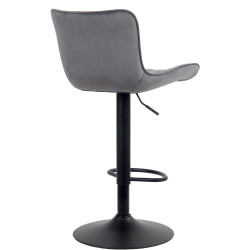 Tabouret de bar en velours Emma gris foncé