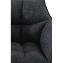 Set di 2 sgabelli da bar in tessuto Damaso nei colori nero e grigio scuro