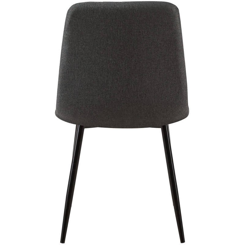 Lot de 4 chaises Dijon en tissu gris foncé
