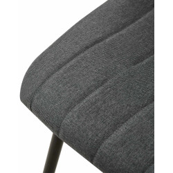 Ensemble de 4 chaises Dijon, tissu gris foncé