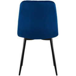 Ensemble de 4 chaises en velours bleu Dijon