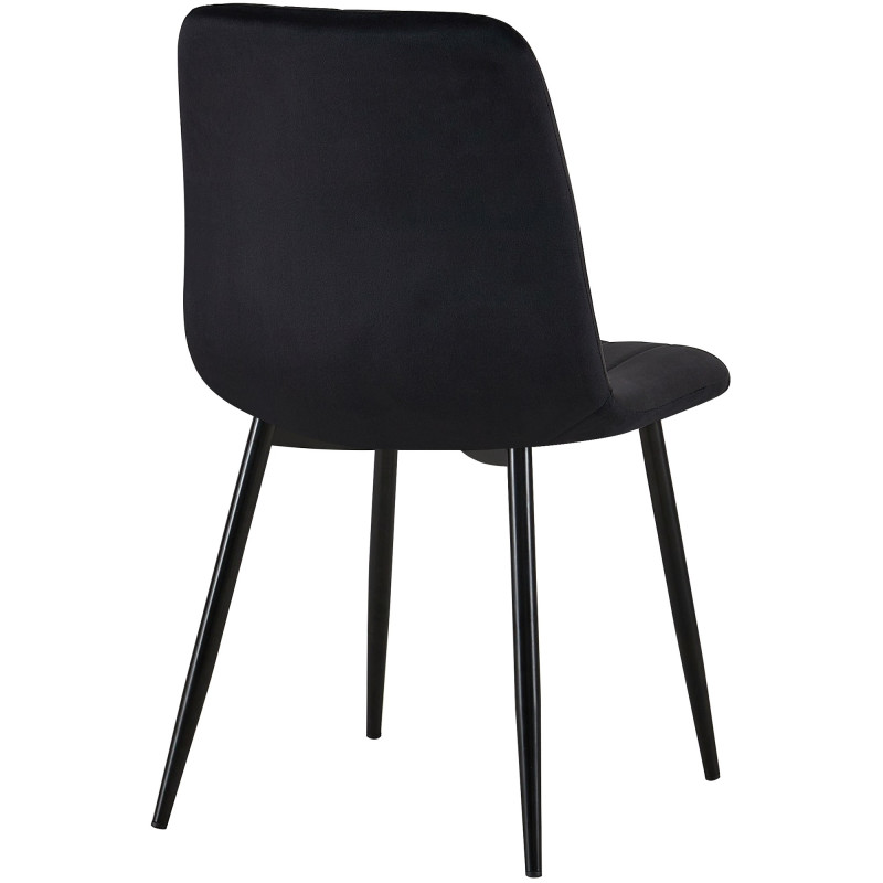 Lot de 4 chaises Dijon en velours noir