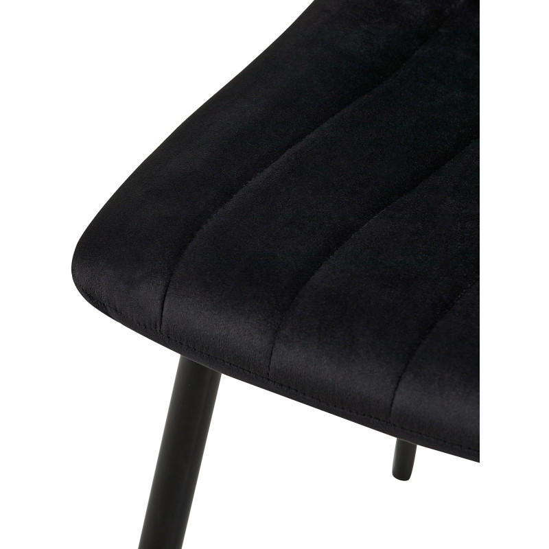Ensemble de 4 fauteuils Dijon en velours noir