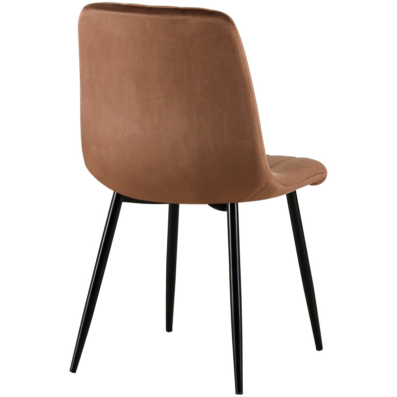 Ensemble de 4 chaises Dijon en velours marron
