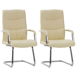 Lot de 2 chaises Caro couleur crème
