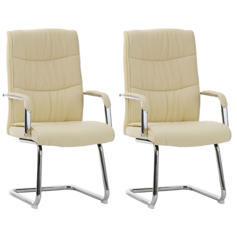 Lot de 2 chaises Caro couleur crème