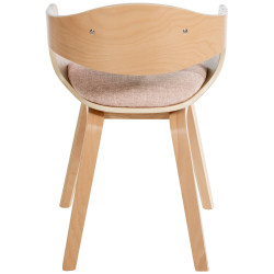 Lot de 2 chaises Kingston en tissu naturel/crème