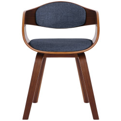 Lot de 2 chaises Kingston, tissu noyer/bleu