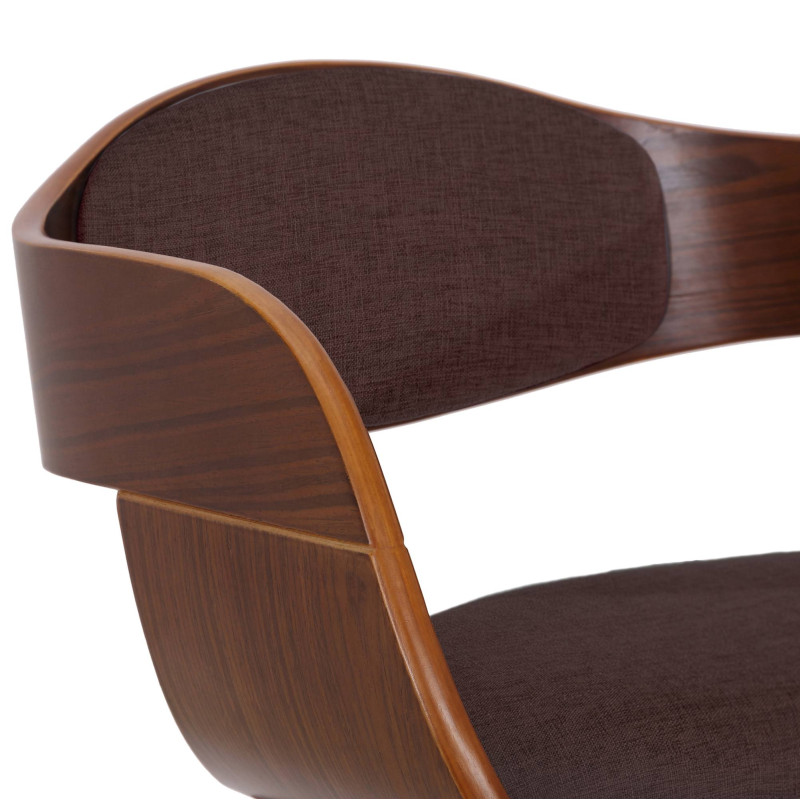 Lot de 2 chaises Kingston, tissu noyer/marron