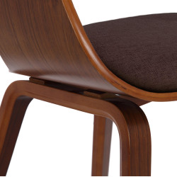 Lot de 2 chaises Kingston, tissu noyer/marron